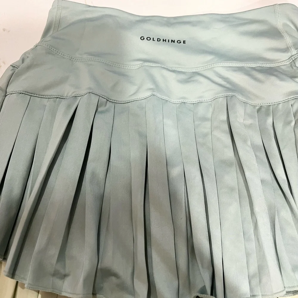 Lot of 6 Gold Hinge Pleated Tennis Skirt skort tennis pickle ball gold_6